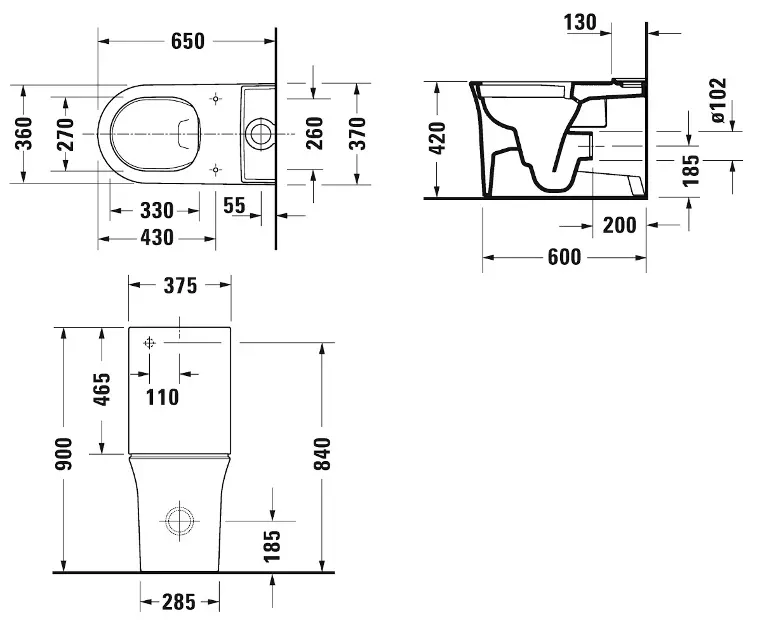 Duravit - White Tulip - Kombi-WC - 2197092000 – 2. kép