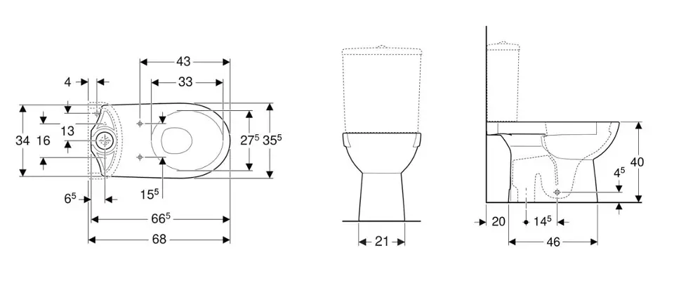 Geberit - Selnova - Kombi-WC - 500.151.01.7 – 2. kép