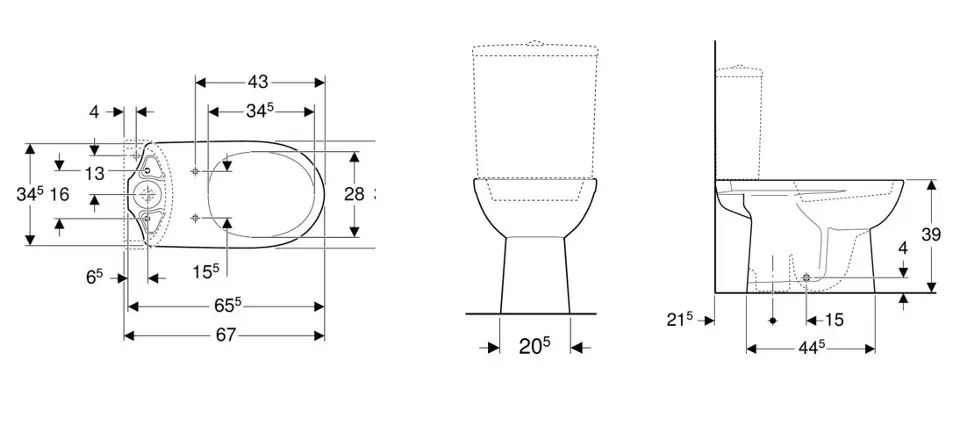 Geberit - Selnova - Kombi-WC - 500.281.01.7 – 2. kép