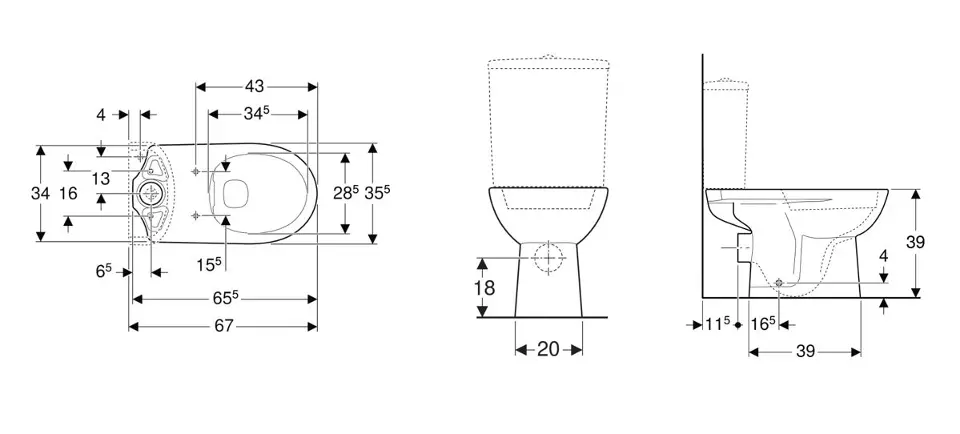 Geberit - Selnova - Kombi-WC - 500.283.01.5 – 2. kép