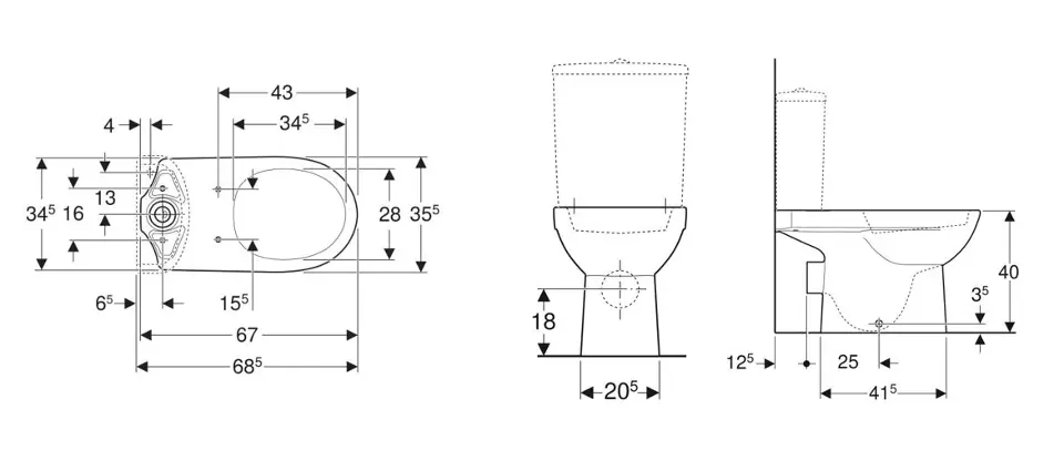 Geberit - Selnova - Kombi-WC - 500.287.01.7 – 2. kép