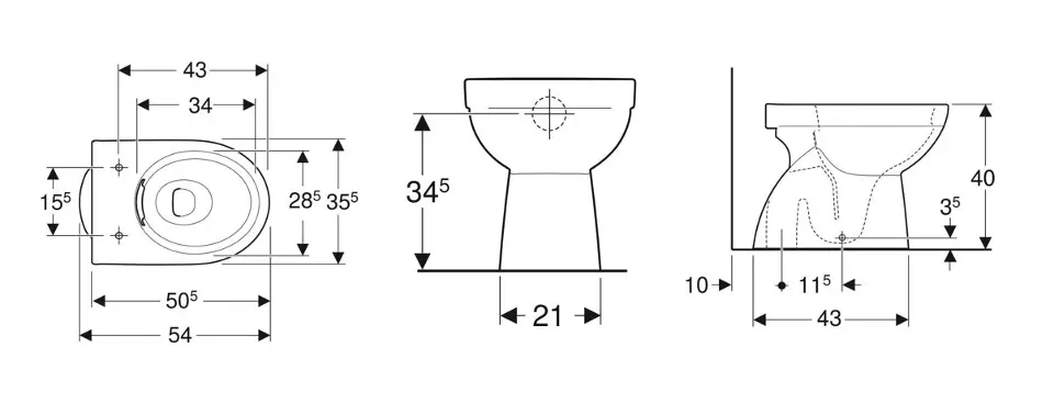 Geberit - Selnova - Kombi-WC - 500.399.01.7 – 2. kép