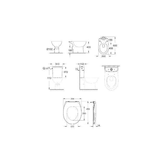 Grohe - Bau Ceramic - Kombi-WC - 39347000 – 2. kép