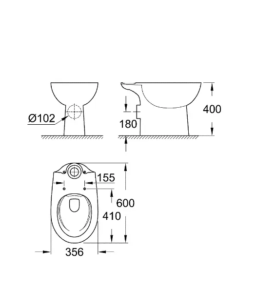 Grohe - Bau Ceramic - Kombi-WC - 39349000 – 2. kép