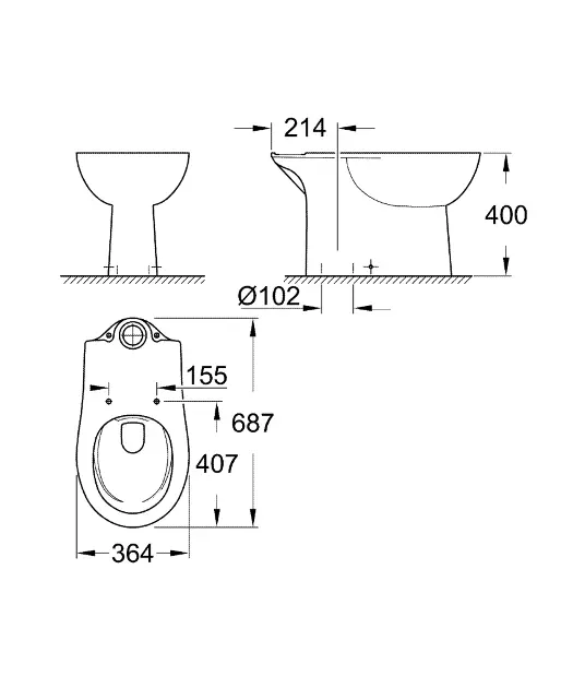 Grohe - Bau Ceramic - Kombi-WC - 39429000 – 2. kép
