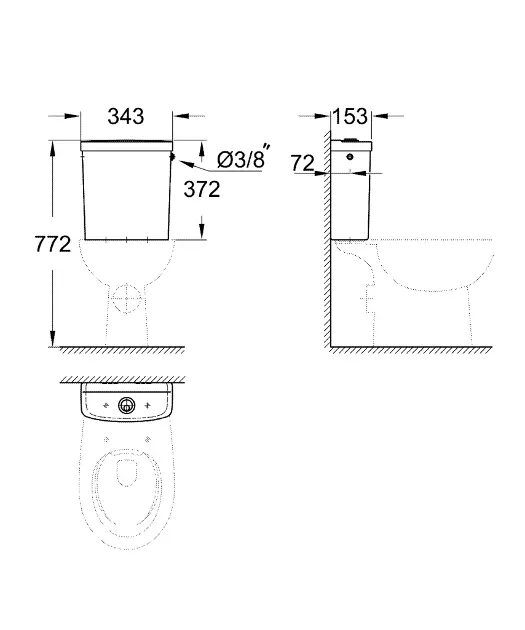 Grohe - Bau Ceramic - Kombi-WC - 39437000 – 2. kép