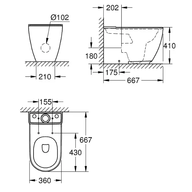 Grohe - Essence - Kombi-WC - 3957200H – 2. kép