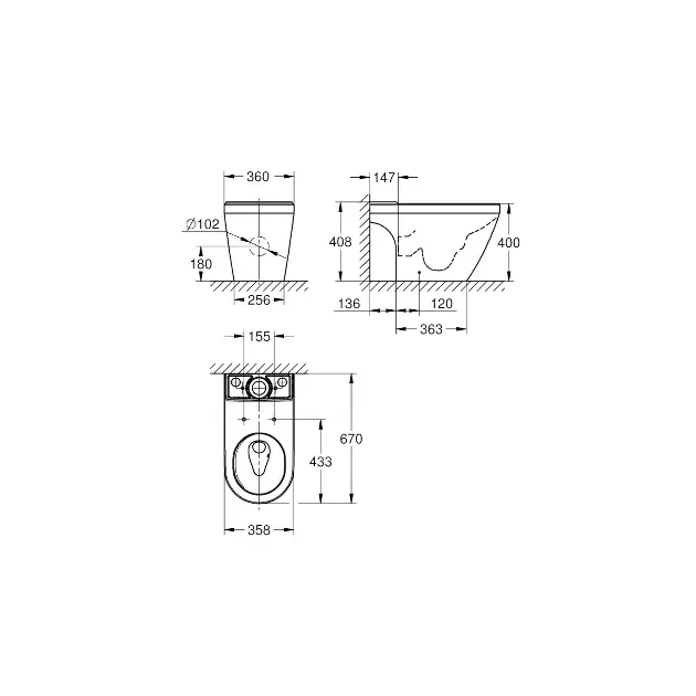 Grohe - Euro Ceramic - Kombi-WC - 102488SH00 – 2. kép