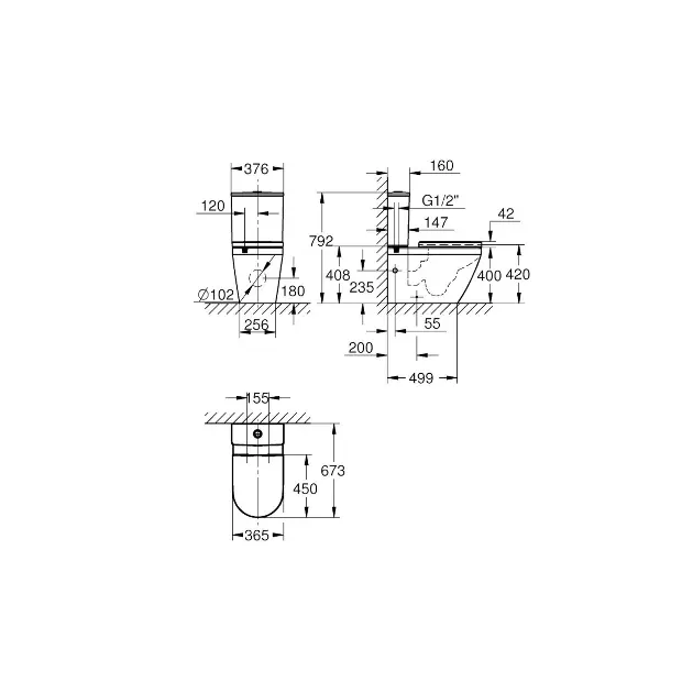 Grohe - Euro Ceramic - Kombi-WC - 102513SH00 – 2. kép