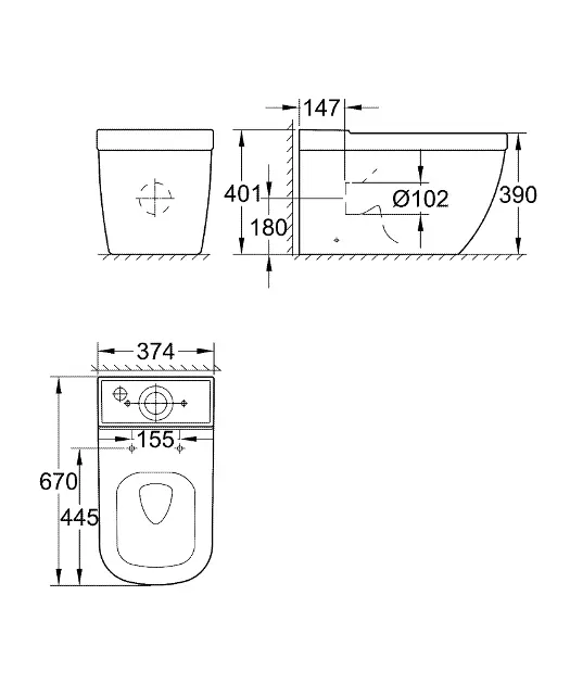 Grohe - Euro Ceramic - Kombi-WC - 39338000 – 2. kép