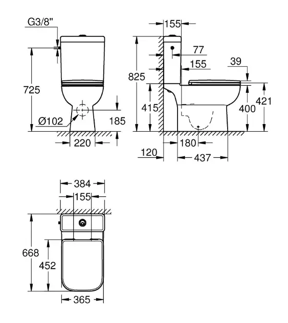 Grohe - Start Edge - Kombi-WC - 39814000 – 2. kép