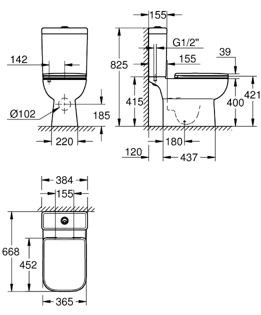 Grohe - Start Edge - Kombi-WC - 39951000 – 2. kép