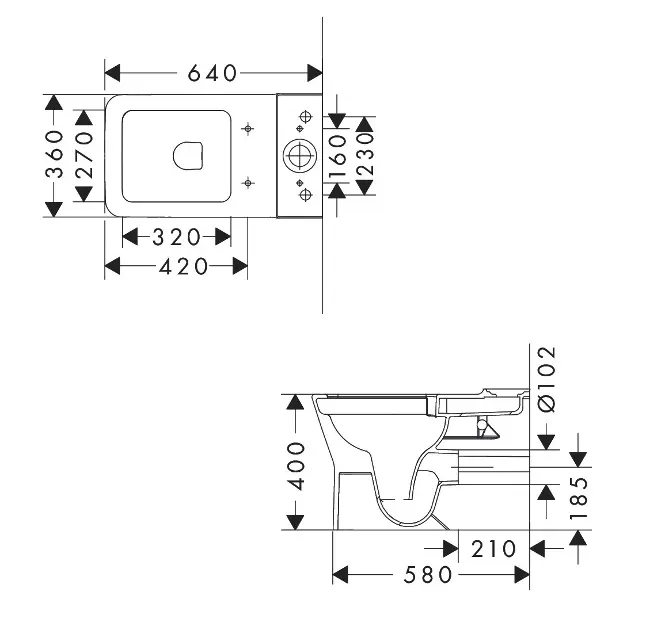 Hansgrohe - EluPura Original Q - Kombi-WC - 61177450 – 2. kép