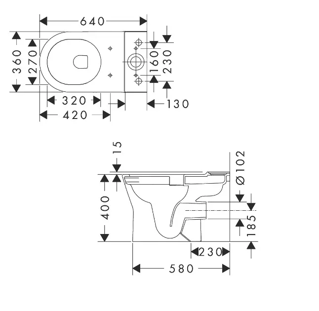 Hansgrohe - EluPura Original S - Kombi-WC - 61165450 – 2. kép