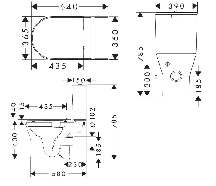 Hansgrohe - EluPura Original S - Kombi-WC - 61166450 – 2. kép