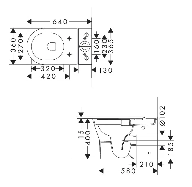 Hansgrohe - EluPura Original S - Kombi-WC - 61176450 – 2. kép