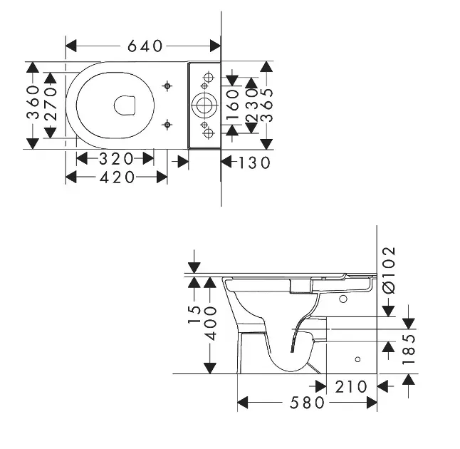 Hansgrohe - EluPura Original S - Kombi-WC - 62012450 – 2. kép