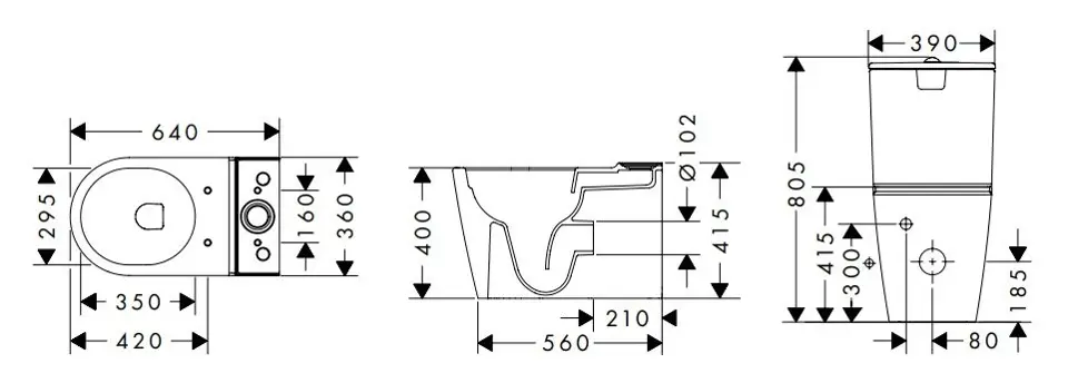 Hansgrohe - EluPura Q - Kombi-WC - 60263450 – 2. kép
