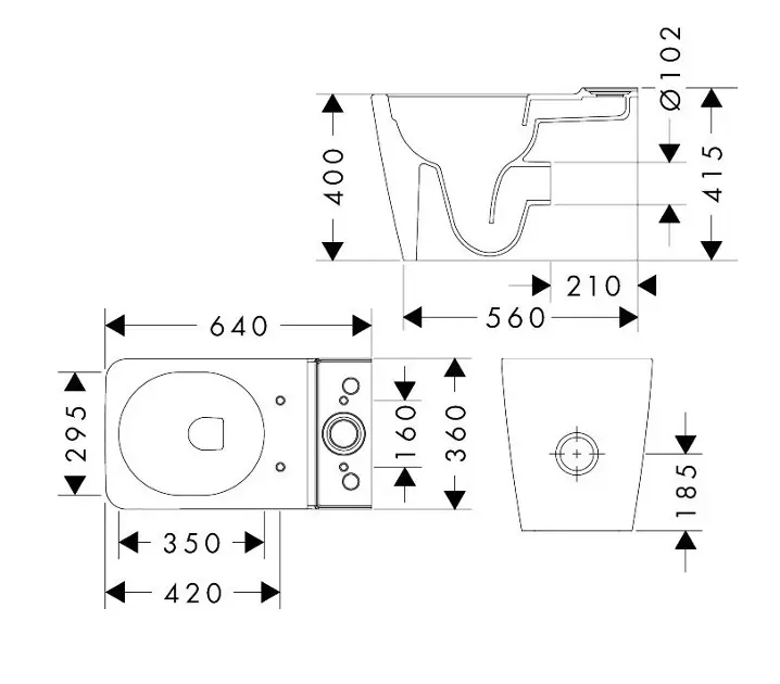 Hansgrohe - EluPura Q - Kombi-WC - 61164450 – 2. kép