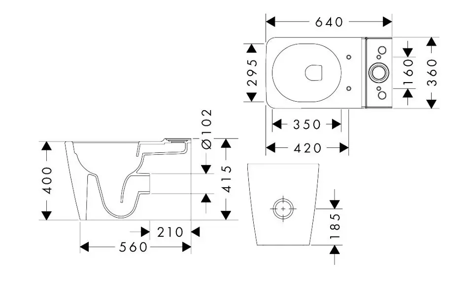 Hansgrohe - EluPura Q - Kombi-WC - 62036450 – 2. kép