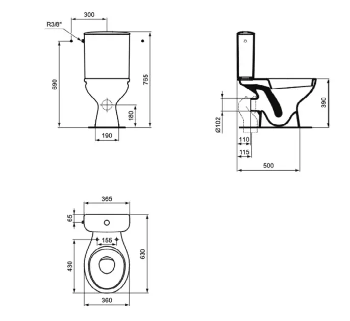 Ideal Standard - Alpha - Kombi-WC - R027201 – 2. kép