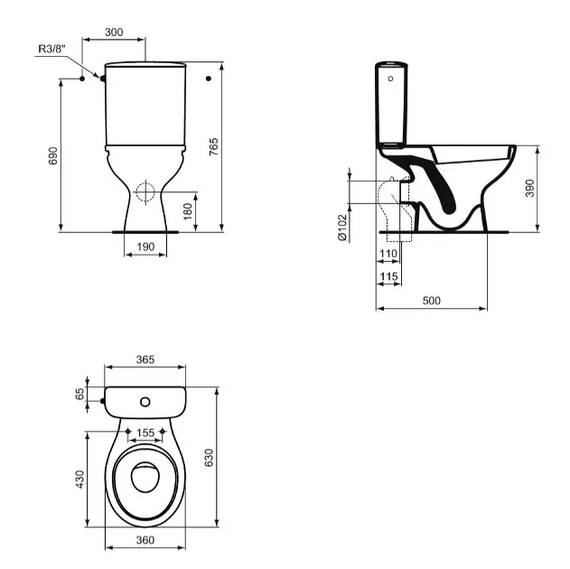 Ideal Standard - Alpha - Kombi-WC - R027301 – 2. kép