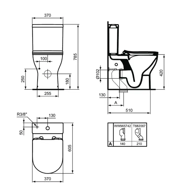 Ideal Standard - Eurovit - Kombi-WC - E336401 – 2. kép