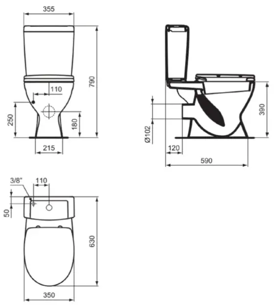 Ideal Standard - Eurovit+ - Kombi-WC - V337001 – 2. kép
