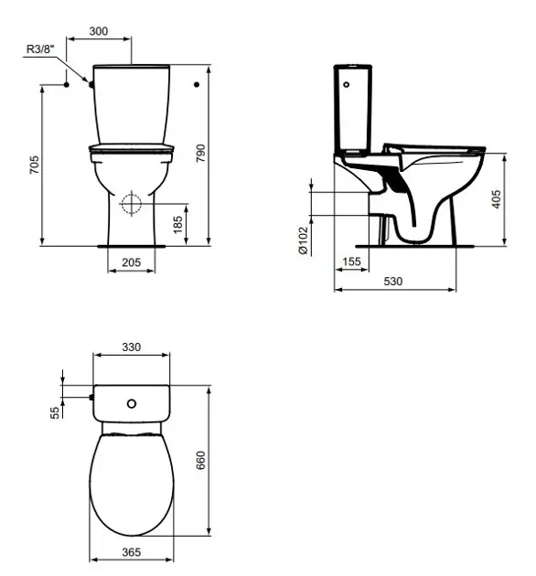 Ideal Standard - Eurovit - Kombi-WC - W327901 – 2. kép
