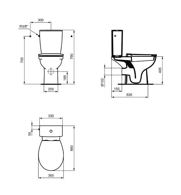 Ideal Standard - Eurovit - Kombi-WC - W328501 – 2. kép