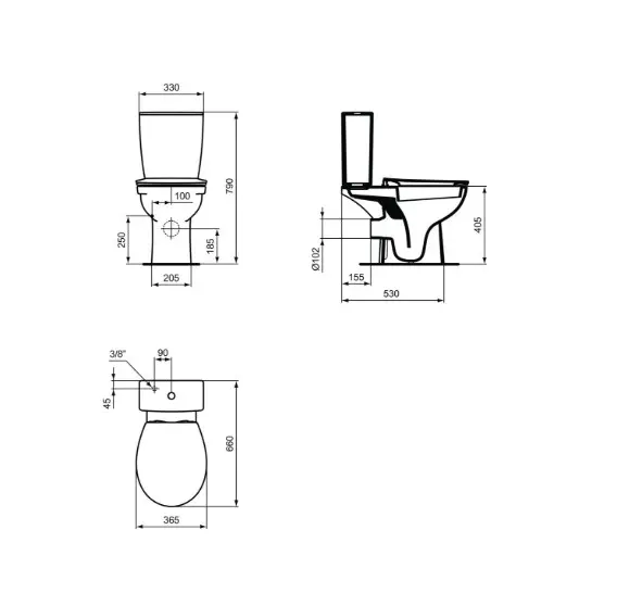 Ideal Standard - Eurovit - Kombi-WC - W328701 – 2. kép