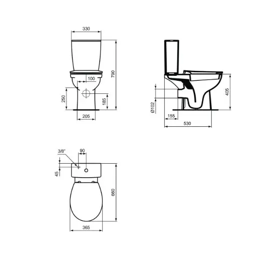 Ideal Standard - Eurovit - Kombi-WC - W328801 – 2. kép