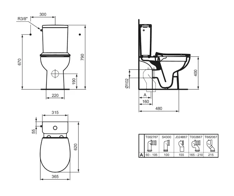Ideal Standard - Eurovit - Kombi-WC - W843301 – 2. kép