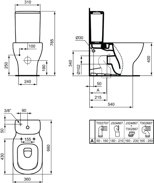 Ideal Standard - Tesi - Kombi-WC - T356801 – 2. kép