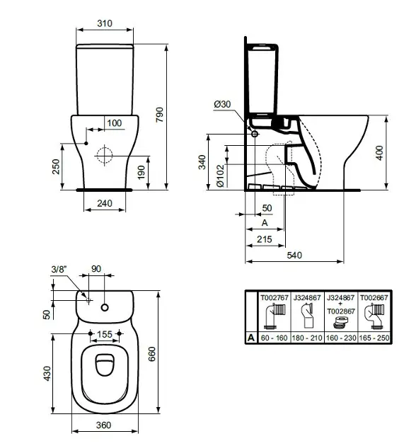 Ideal Standard - Tesi - Kombi-WC - T3568V3 – 2. kép