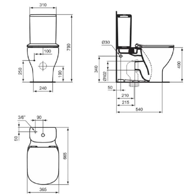 Ideal Standard - Tesi - Kombi-WC - T371701 – 2. kép