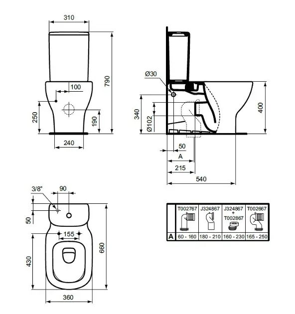 Ideal Standard - Tesi - Kombi-WC - T5560V3 – 2. kép