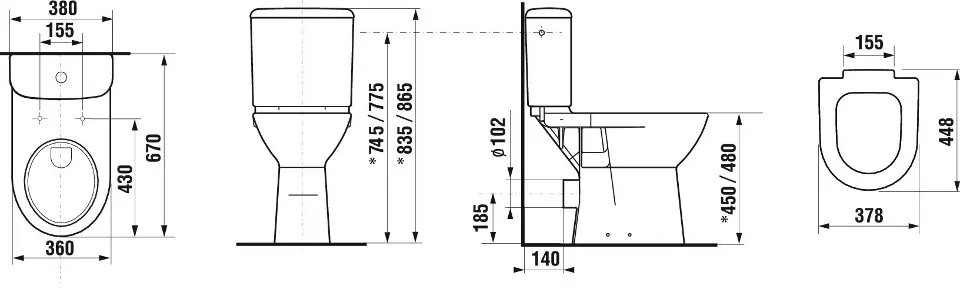 Jika - Deep - Kombi-WC - H8236160000001 – 2. kép