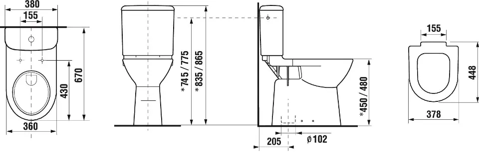 Jika - Deep - Kombi-WC - H8236170000001 – 2. kép