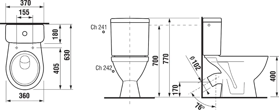 Jika - Lyra plus - Kombi-WC - H8263840002421 – 2. kép