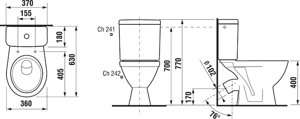 Jika - Lyra plus - Kombi-WC - H8263840002423 – 2. kép