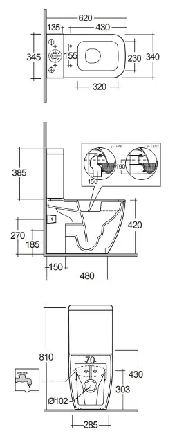 Kludi - Resa C - Kombi-WC - 28WCB0543 – 2. kép