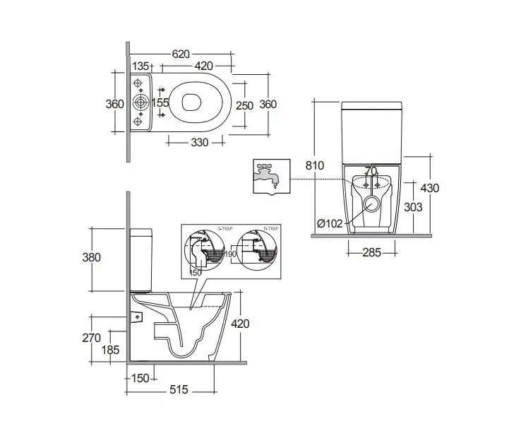 Kludi - Resa R - Kombi-WC - 23WCB0543 – 2. kép