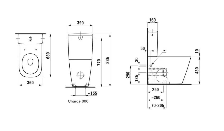 Laufen - Meda - Kombi-WC - H8241114000001 – 2. kép