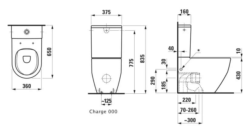 Laufen - Pro - Kombi-WC - H8259620000001 – 2. kép