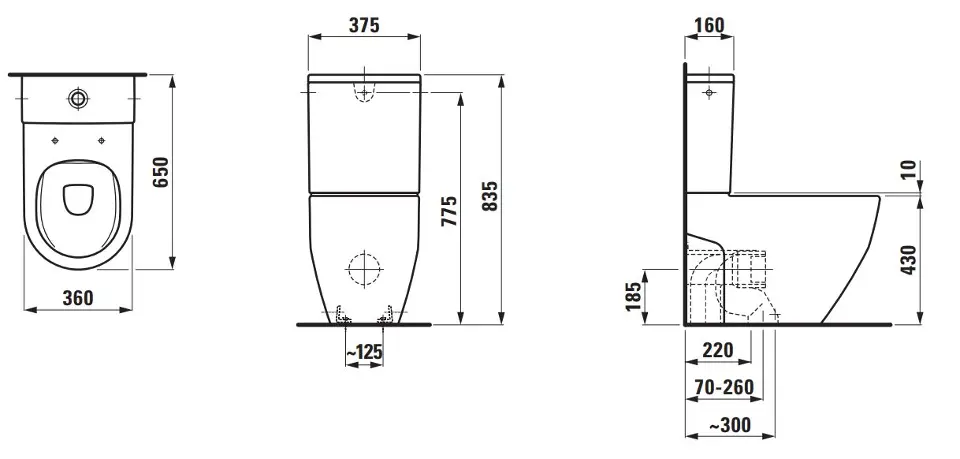 Laufen - Pro - Kombi-WC - H8259644000001 – 2. kép