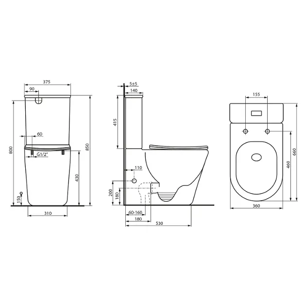 Sapho - Avis - Kombi-WC - PC106V – 2. kép
