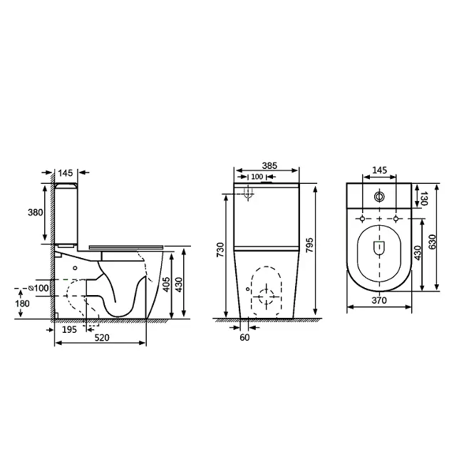 Sapho - Infinity - Kombi-WC - PC105WR – 2. kép