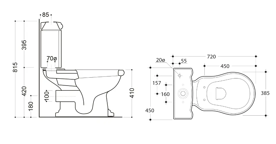 Sapho - Kerasan Retro - Kombi-WC - 101301 – 2. kép