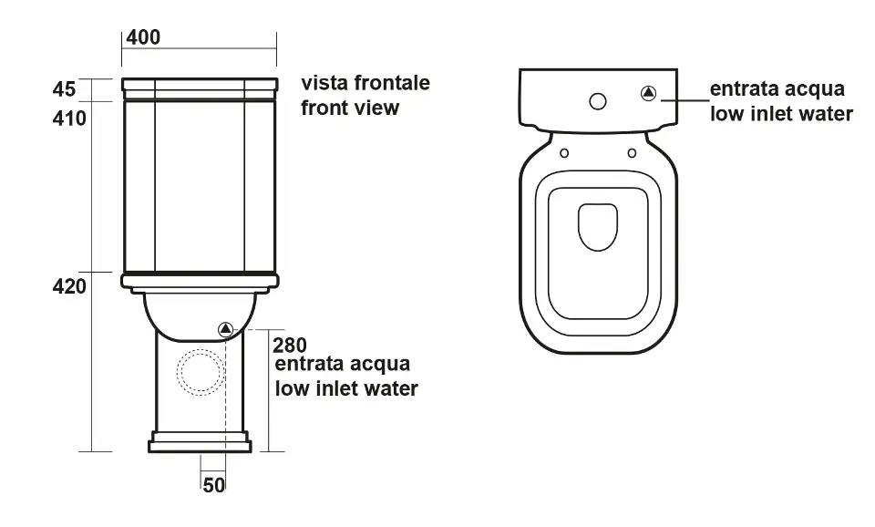 Sapho - Kerasan Waldorf - Kombi-WC - 411701 – 2. kép